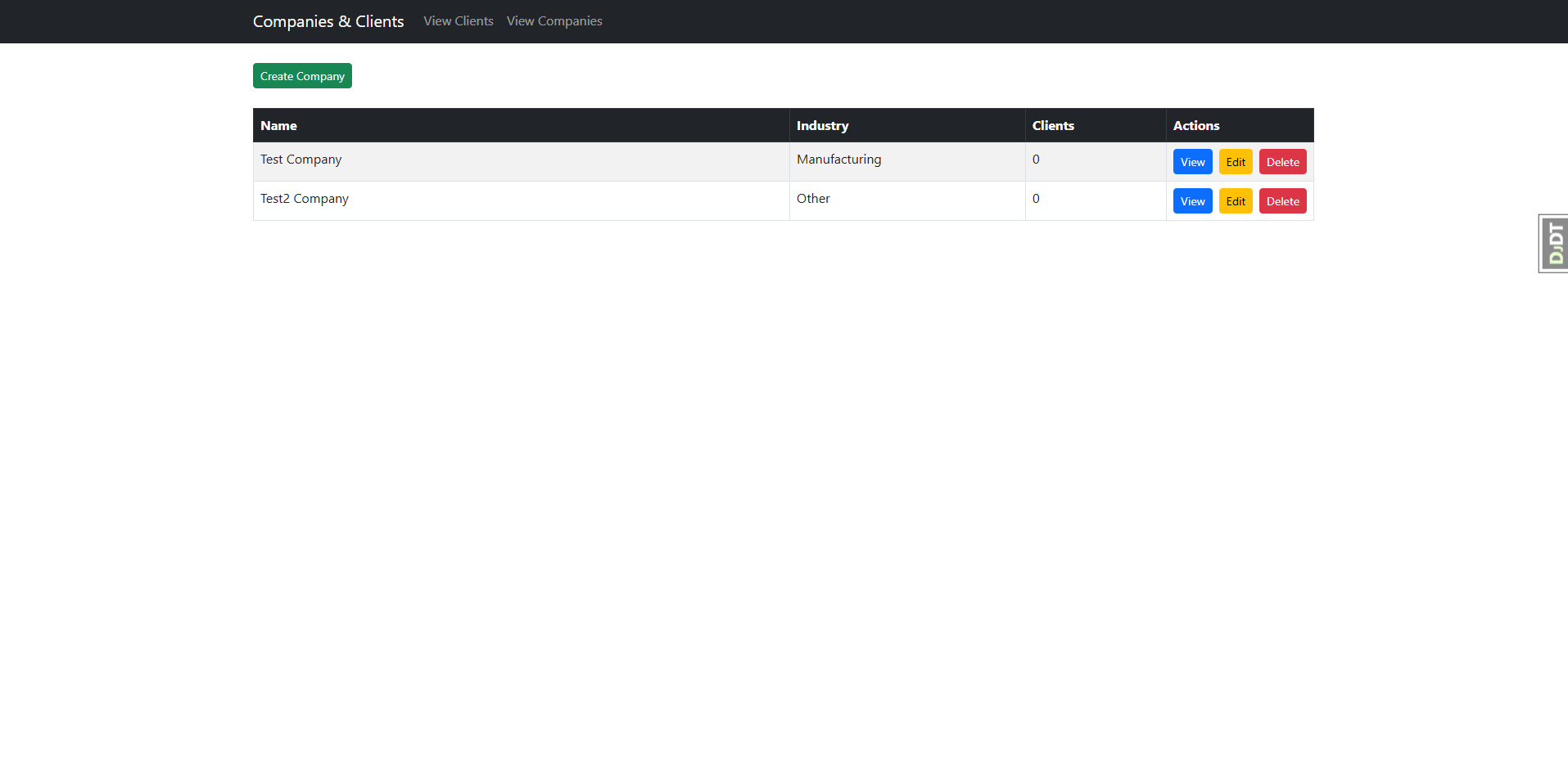 View All Companies Page