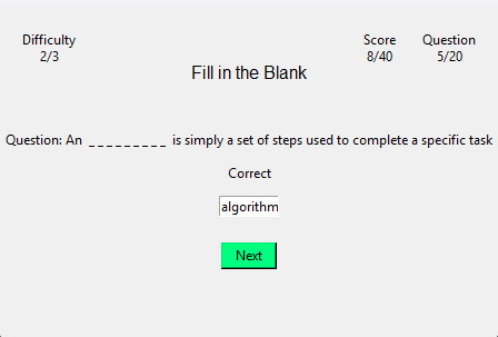 A Question In The Quiz
